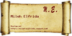 Mileh Elfrida névjegykártya